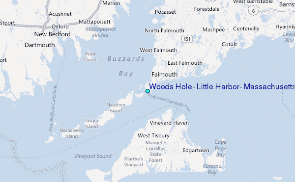 Woods Hole, Little Harbor, Massachusetts Tide Station Location Map