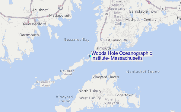 Woods Hole Oceanographic Institute, Massachusetts Tide Station Location Map