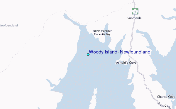 Woody Island, Newfoundland Tide Station Location Map