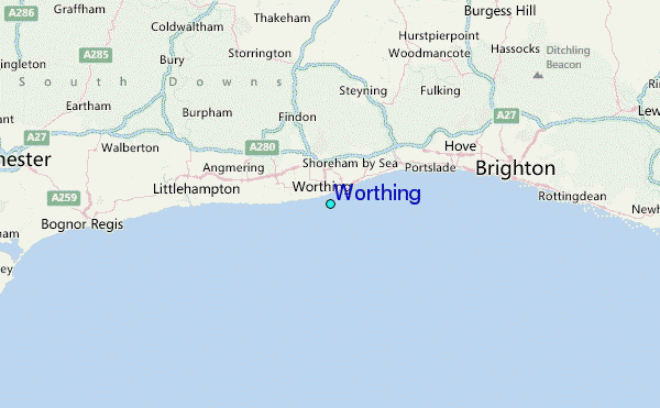 Worthing Tide Station Location Map