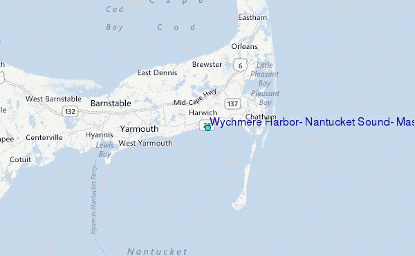 Wychmere Harbor, Nantucket Sound, Massachusetts Tide Station Location Map