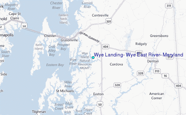 Wye Landing, Wye East River, Maryland Tide Station Location Map