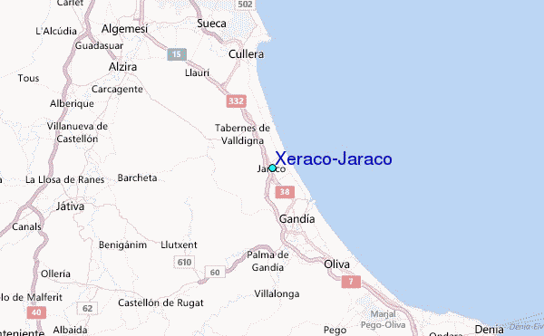 Xeraco,Jaraco Tide Station Location Map