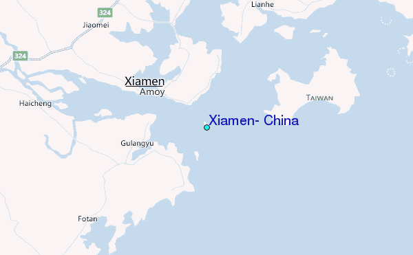 Xiamen, China Tide Station Location Map