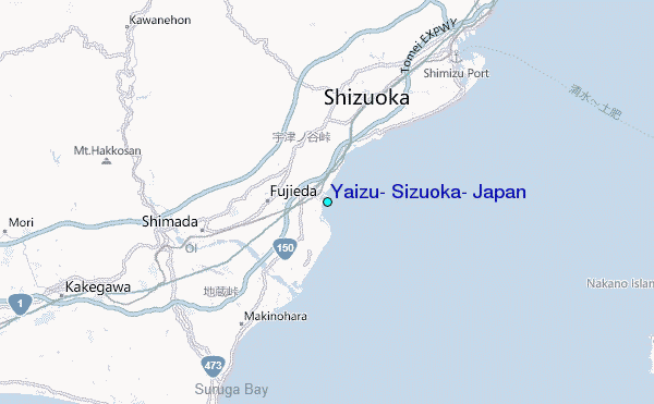 Yaizu, Sizuoka, Japan Tide Station Location Map