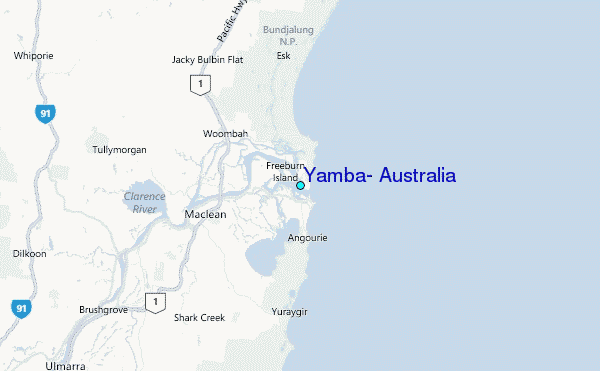 Yamba, Australia Tide Station Location Map