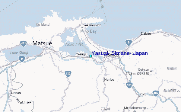 Yasugi, Simane, Japan Tide Station Location Map
