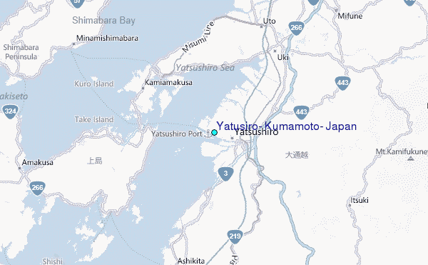 Yatusiro, Kumamoto, Japan Tide Station Location Map