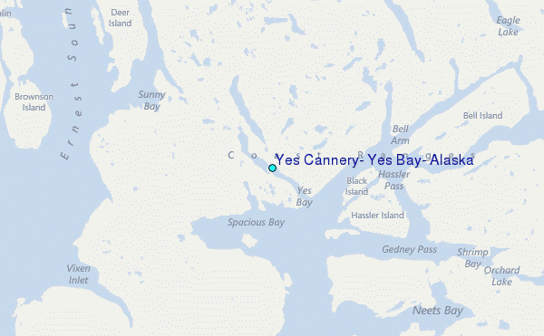 Yes Cannery, Yes Bay, Alaska Tide Station Location Map