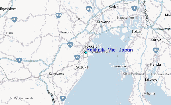 Yokkaiti, Mie, Japan Tide Station Location Map