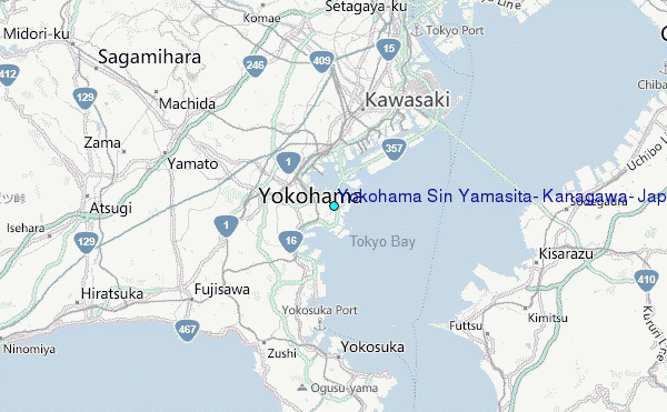 Yokohama Sin Yamasita, Kanagawa, Japan Tide Station Location Map