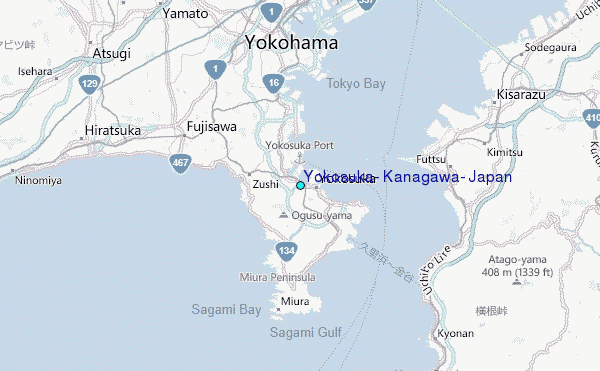 Yokosuka, Kanagawa, Japan Tide Station Location Map