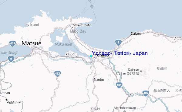 Yonago, Tottori, Japan Tide Station Location Map