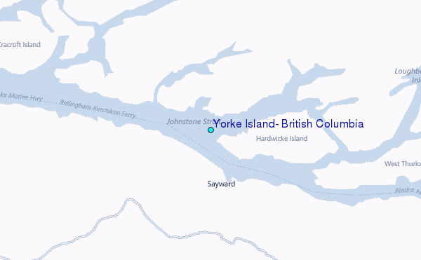 Yorke Island, British Columbia Tide Station Location Map
