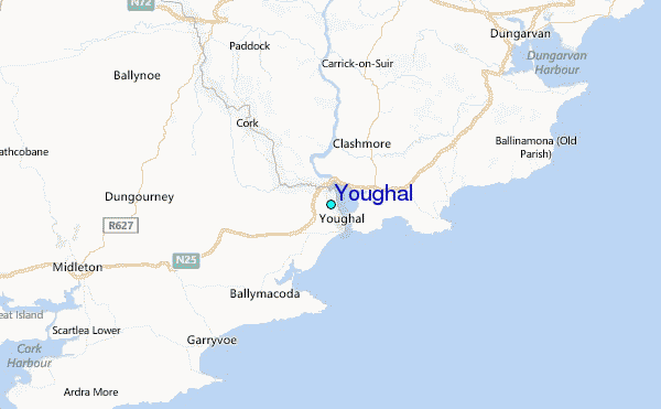 Youghal Tide Station Location Map