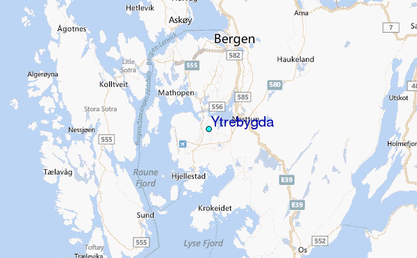 Ytrebygda Tide Station Location Map