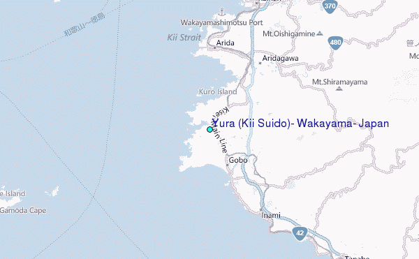 Yura (Kii Suido), Wakayama, Japan Tide Station Location Map
