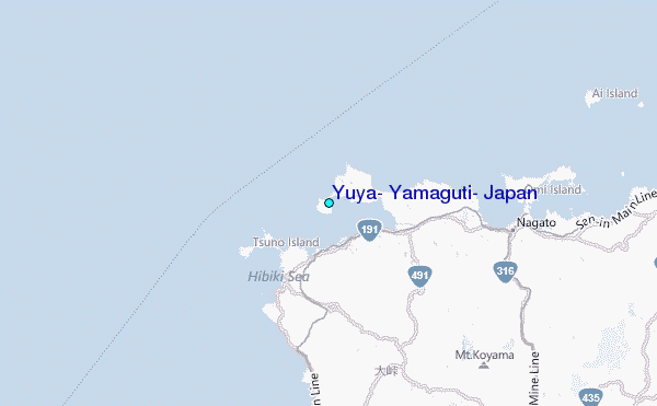 Yuya, Yamaguti, Japan Tide Station Location Map