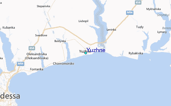 Yuzhne Tide Station Location Map