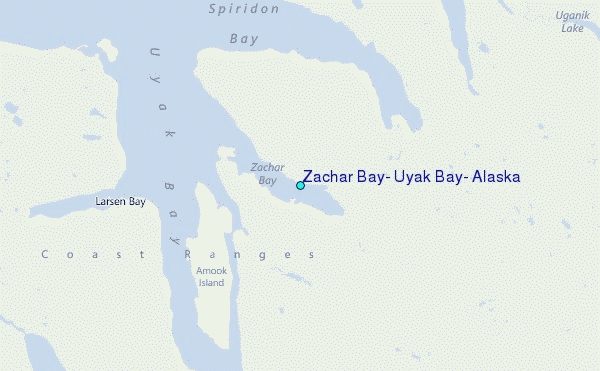 Zachar Bay, Uyak Bay, Alaska Tide Station Location Map