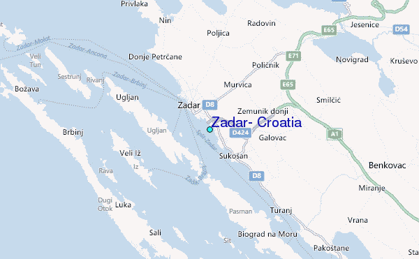 Zadar, Croatia Tide Station Location Map