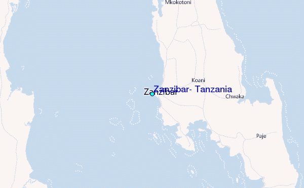 Zanzibar, Tanzania Tide Station Location Map
