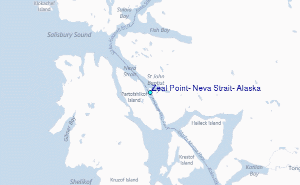 Zeal Point, Neva Strait, Alaska Tide Station Location Map