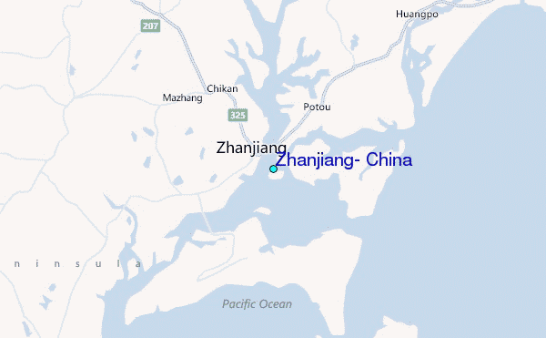 Zhanjiang, China Tide Station Location Map