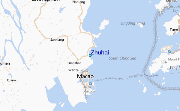 Zhuhai Tide Station Location Map