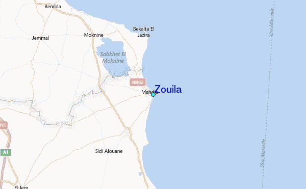 Zouila Tide Station Location Map
