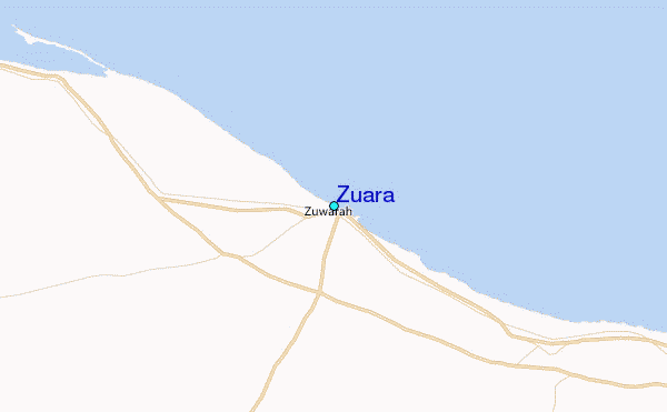 Zuara Tide Station Location Map