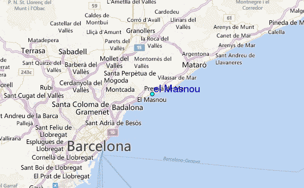 el Masnou Tide Station Location Map