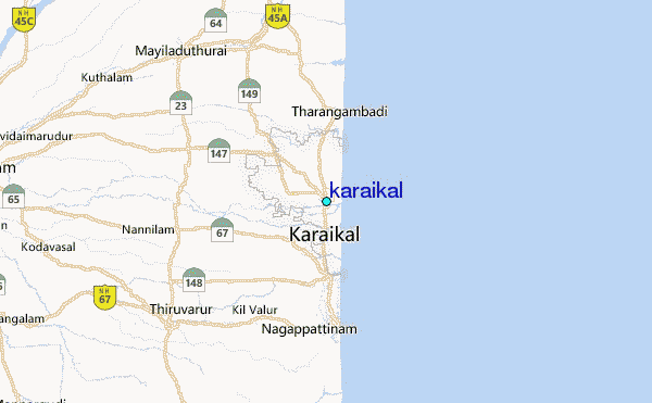 karaikal Tide Station Location Map