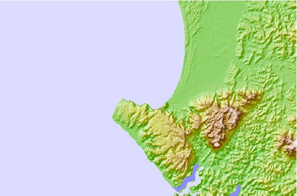Tide stations located close to Ahipara Bay, New Zealand