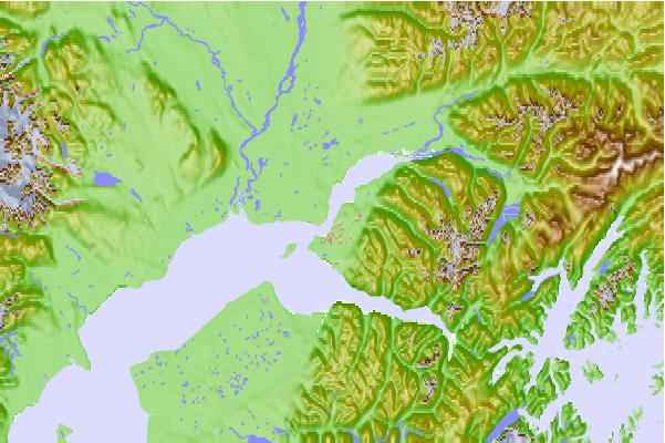 Tide stations located close to Anchorage, Alaska