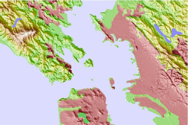 Tide stations located close to Angel Island, East Garrison, San Francisco Bay, California