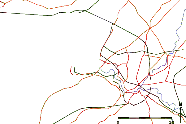 Roads and rivers around Avonmouth (Port of Bristol), England