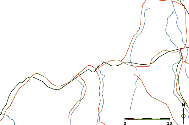 Roads and rivers around Azigasawa, Aomori, Japan