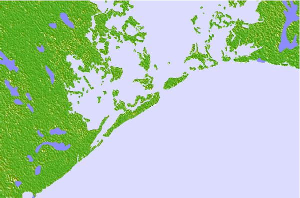 Tide stations located close to Bayou Rigaud, Grand Isle, Mississippi River Delta, Louisiana
