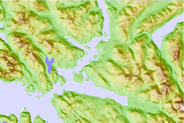 Tide stations located close to Bear Bay, Peril Strait, Alaska