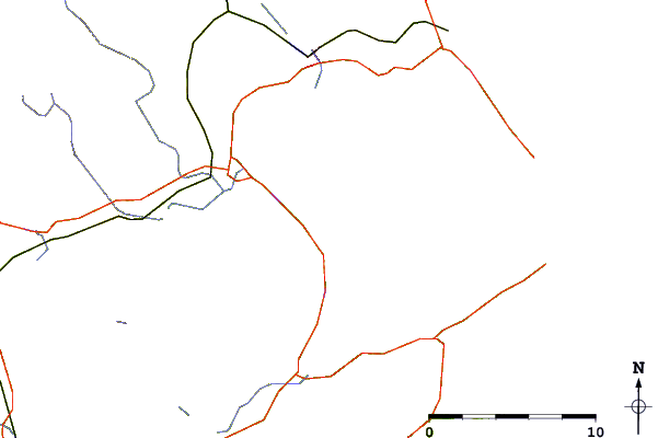 Roads and rivers around Birch Islands, Maine