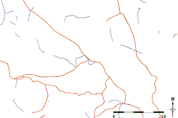 Roads and rivers around Bloedel, British Columbia