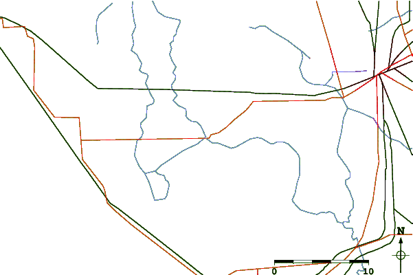 Roads and rivers around Borden Highway Bridge, Middle River, San Joaquin River, California