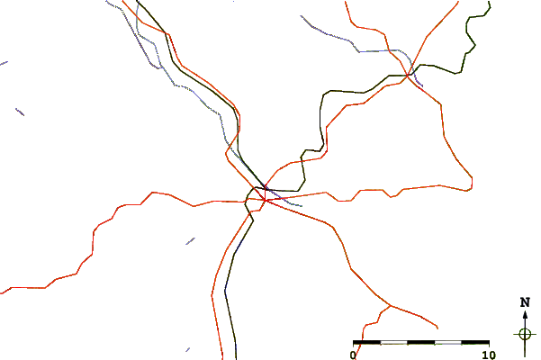 Roads and rivers around Bridgewater, La Have River, Nova Scotia