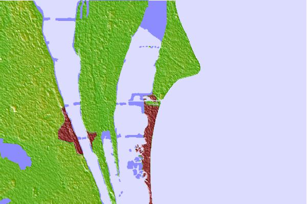 Tide stations located close to Canaveral Harbor Entrance, Florida