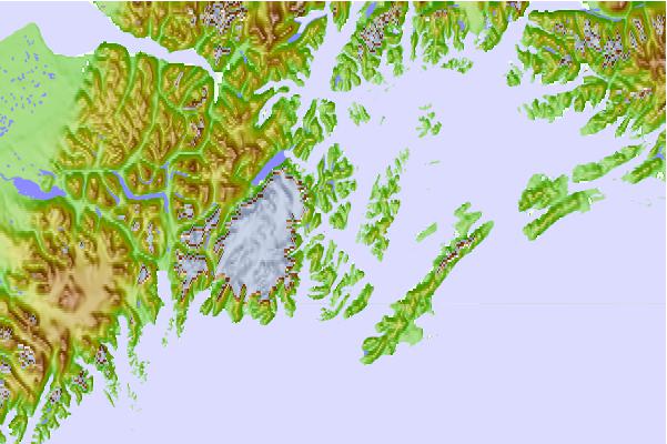 Tide stations located close to Chenega Island, southwest end, Alaska