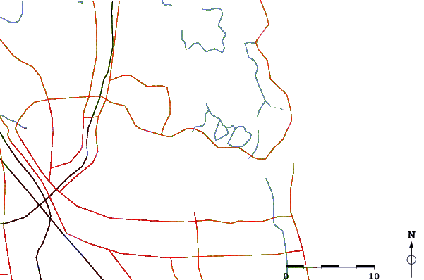 Roads and rivers around Clapboard Creek, Florida