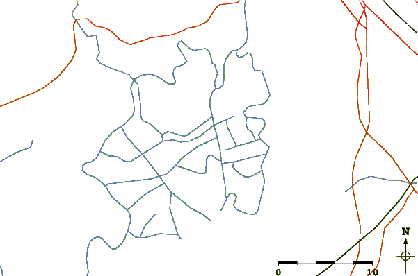 Roads and rivers around Corta de los Jeronimos, Spain