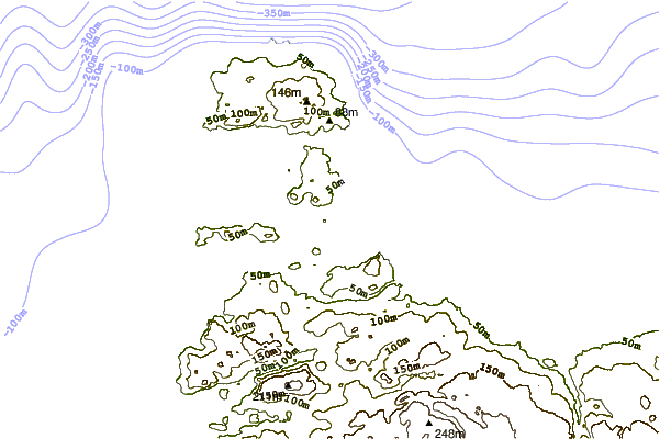 Shoreline around Dadens, British Columbia