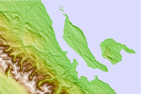 Tide stations located close to Denman Island, British Columbia